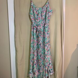 J. Crew white floral midi sundress with spaghetti straps